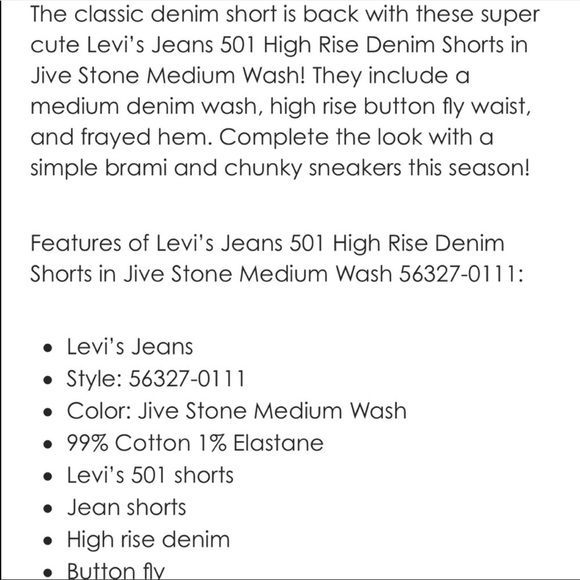 Levi’s 501 Cut off Shorts in wash Jive Stonewash Size 20 - Picture 5 of 10